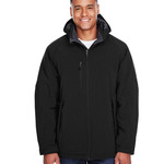 Men's Glacier Insulated Three-Layer Fleece Soft Shell Hood Jacket with Detachable Hood
