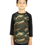 Youth Three-Quarter Sleeve Camo Raglan T-Shirt